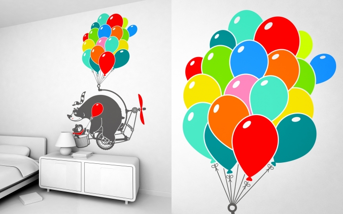 stickers enfants unite xxl ours ballons